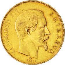 FRANCE, Napoléon III, 50 Francs, 1857, Paris, KM #785.1, EF(40-45), Gold, Gadour