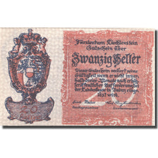 Banknote, Liechtenstein 20 Heller, Blason 1, 1920, UNC(63) Mehl:P-0002