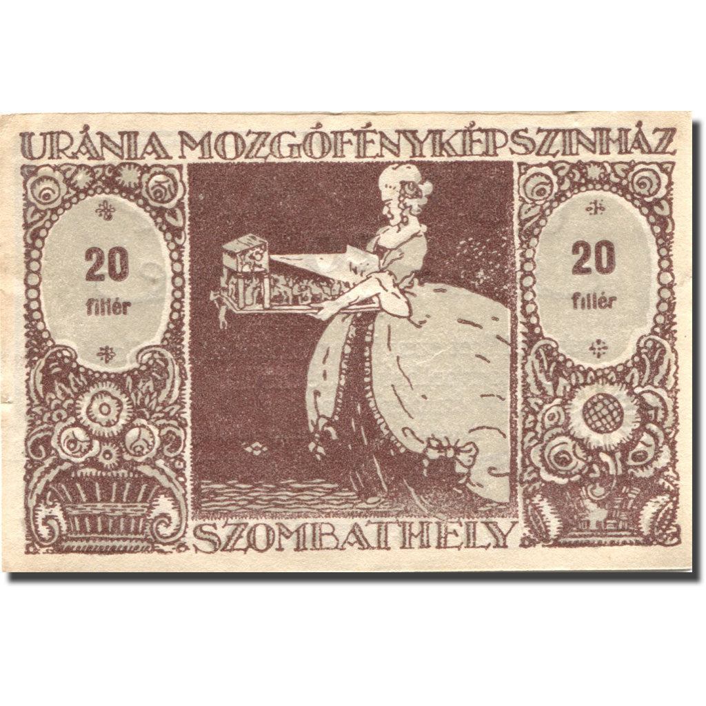 Nota, Hungria, Szombathely, 20 Fillér, personnage, 1920 UNC(63) Mehl:FS SZO-7.6