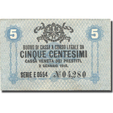 Banknote, Italy, Venezia, 5 Centesimi valeur faciale 1, 1918 UNC(63) Mehl:M-0001