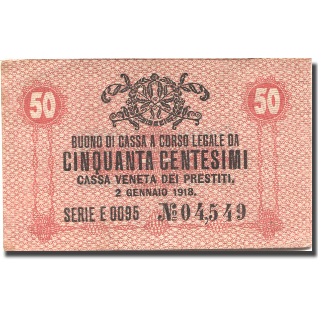 Billet, Italie, Venezia, 50 Centesimi, valeur faciale, 1918 SUP Mehl:M-0003
