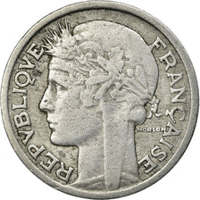 Moneda, Francia, Morlon, 2 Francs, 1945, Castelsarrasin, BC+, Aluminio