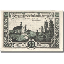 Banknote, Austria, Grünbach, 50 Heller, Eglise, 1921 UNC(63) Mehl:FS 611