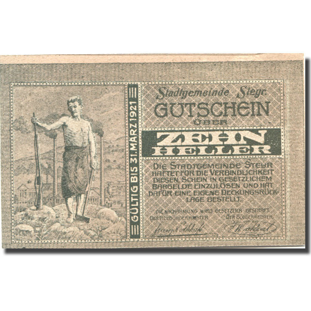 Banknote, Austria, Steyr, 10 Heller, Blason, UNC(63), Mehl:FS 1034Ia