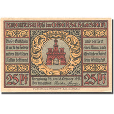 Geldschein, Deutschland, Kreuzburg, 25 Pfennig, château, 1921 UNZ- Mehl:744.2