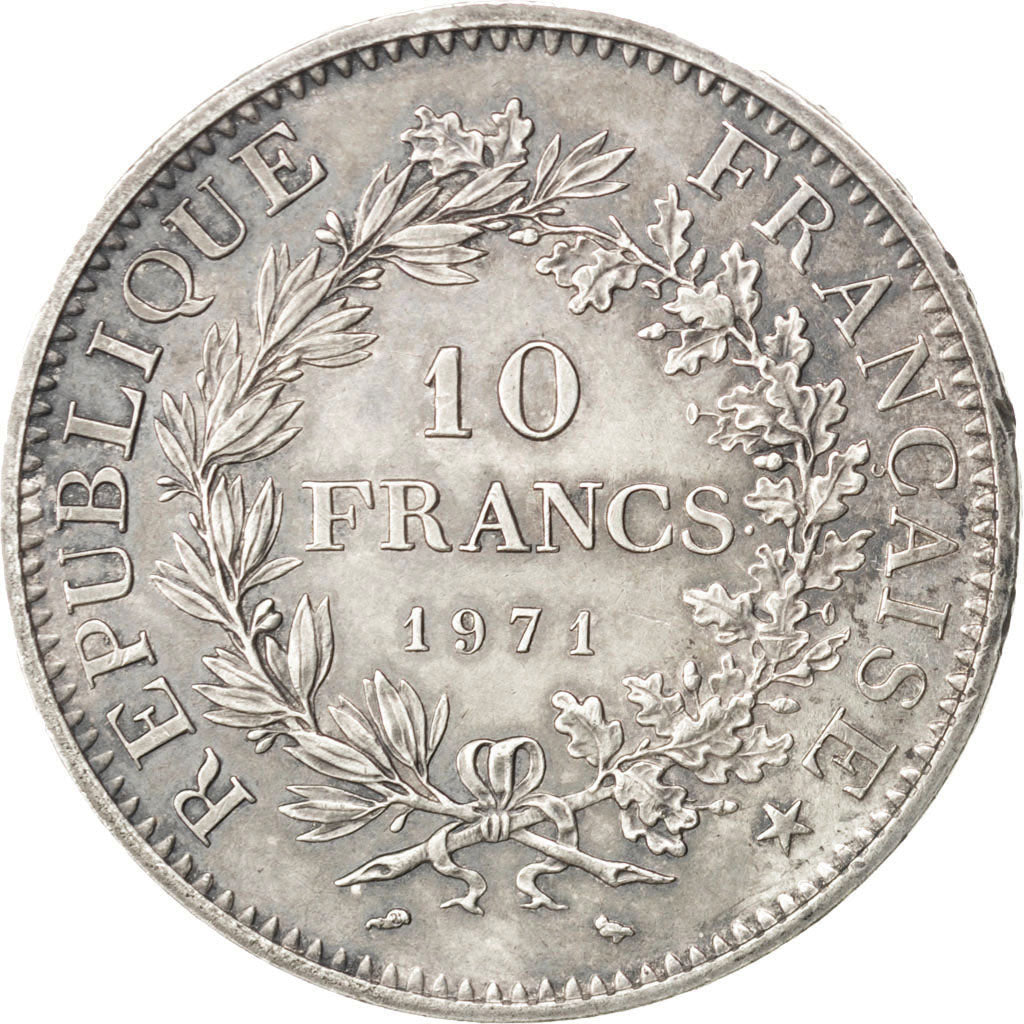FRANCE, Hercule, 10 Francs, 1971, Paris, KM #932, AU(55-58), Silver, 37,...