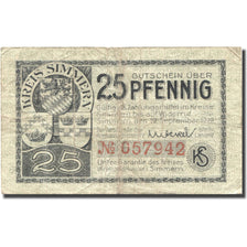 Banknote, Germany, Simmern, 25 Pfennig, Ecusson, 1919 VF(20-25) Mehl:S 78.2b