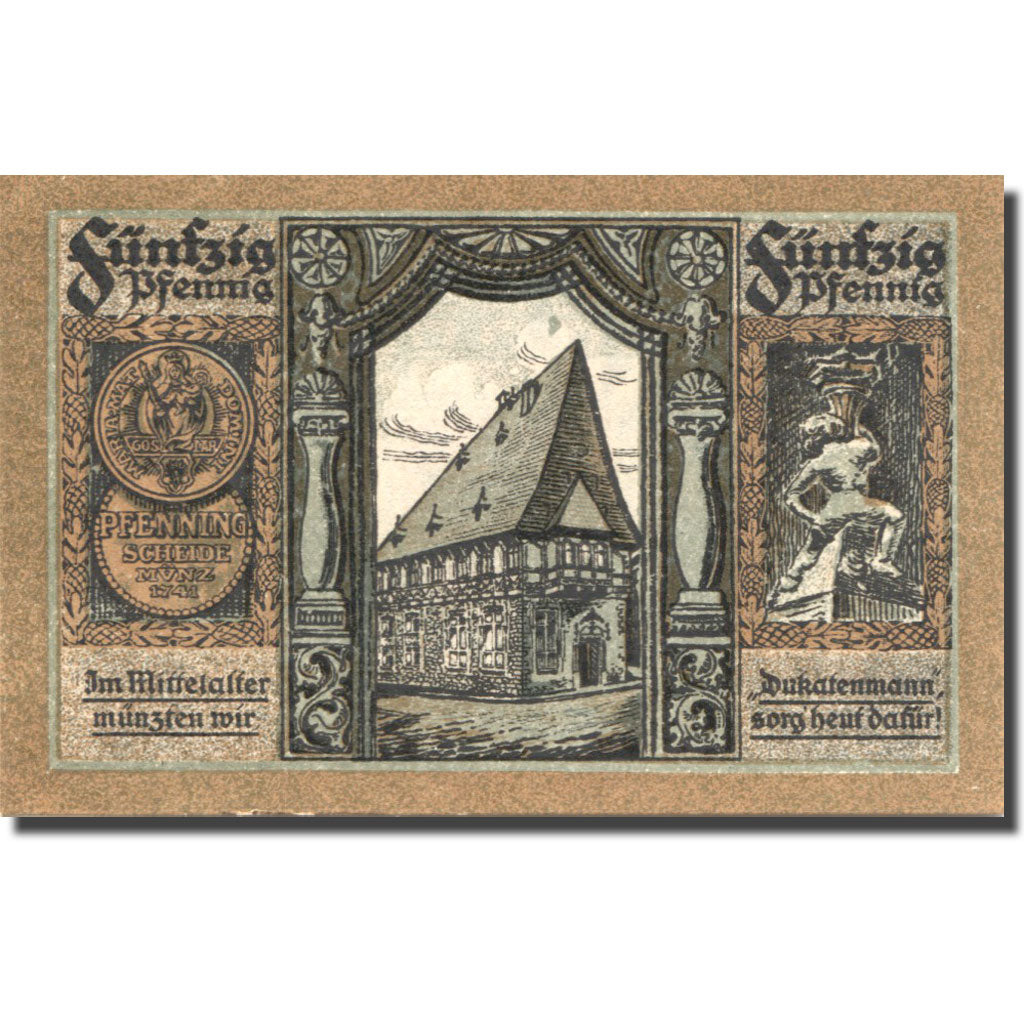Banknote, Germany, Goslar, 50 Pfennig, Blason, 1920 UNC(63) Mehl: 455.1