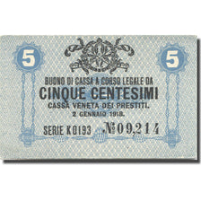 Banconote, Italia, Venezia, 5 Centesimi, valeur faciale, 1918 SPL Mehl: M-0001