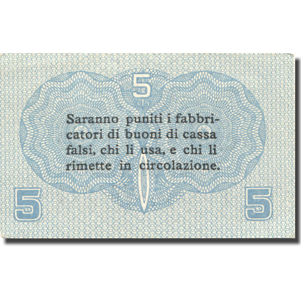 Banconote, Italia, Venezia, 5 Centesimi, valeur faciale, 1918 SPL Mehl: M-0001