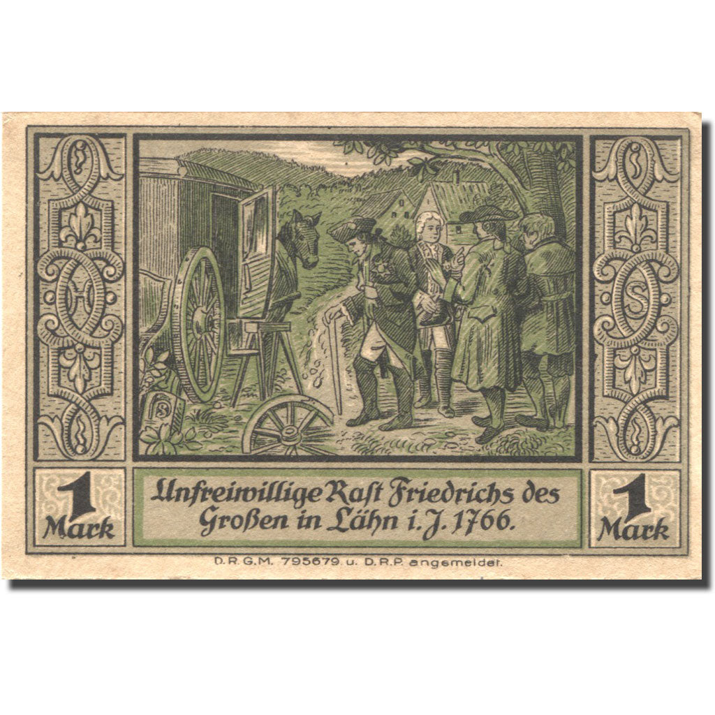 Banknote, Germany, Lähn, 1 Mark, arbre, UNC(63), Mehl:756.1b