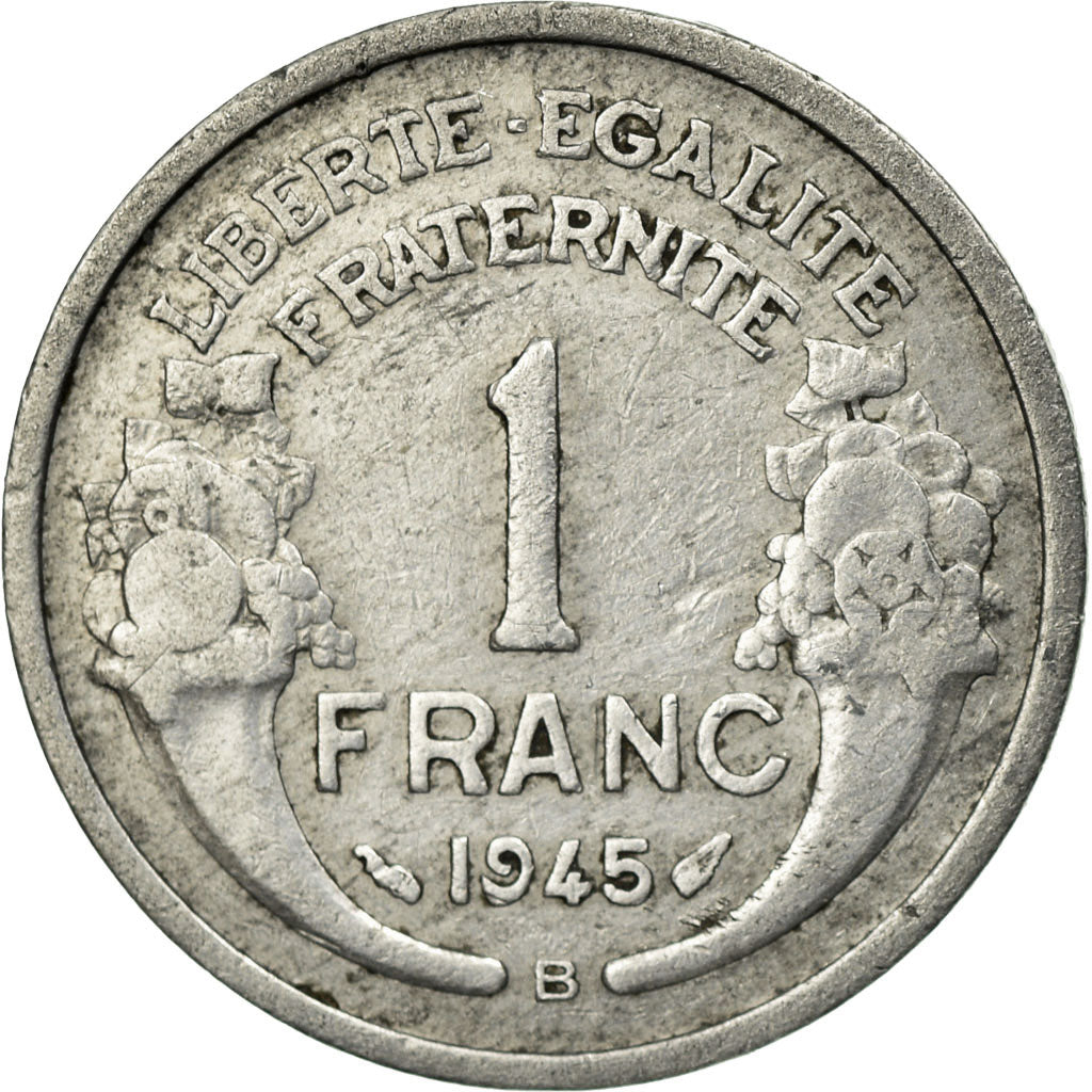 Coin, France, Morlon, Franc, 1945, Beaumont le Roger, VF(30-35), Aluminum