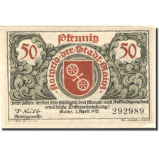 Banknote, Germany, Mainz, 50 Pfennig, aigle 1, 1921 UNC(63) Mehl: 860.2a