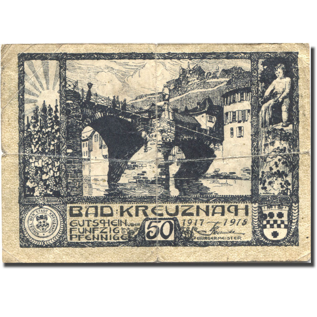 Geldschein, Deutschland, Bad Kreuznah, 50 Heller, pont, S, Mehl:K 52.5a