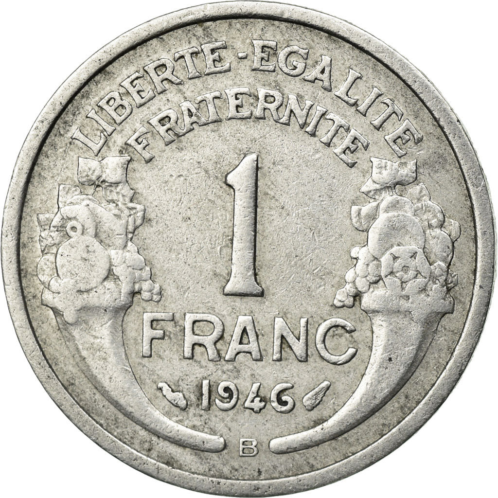 Coin, France, Morlon, Franc, 1946, Beaumont le Roger, EF(40-45), Aluminum