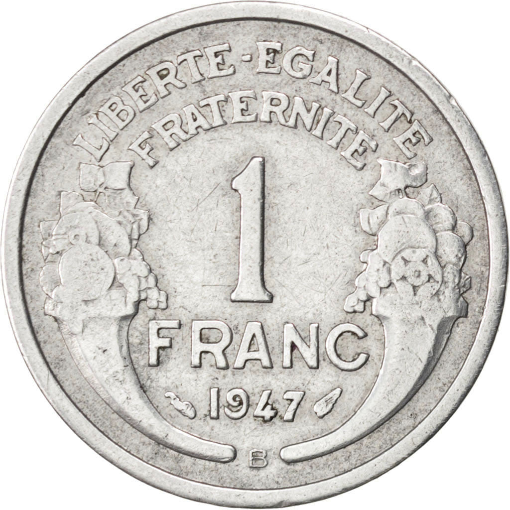 Monnaie, France, Morlon, Franc, 1947, Beaumont le Roger, TTB, Aluminium