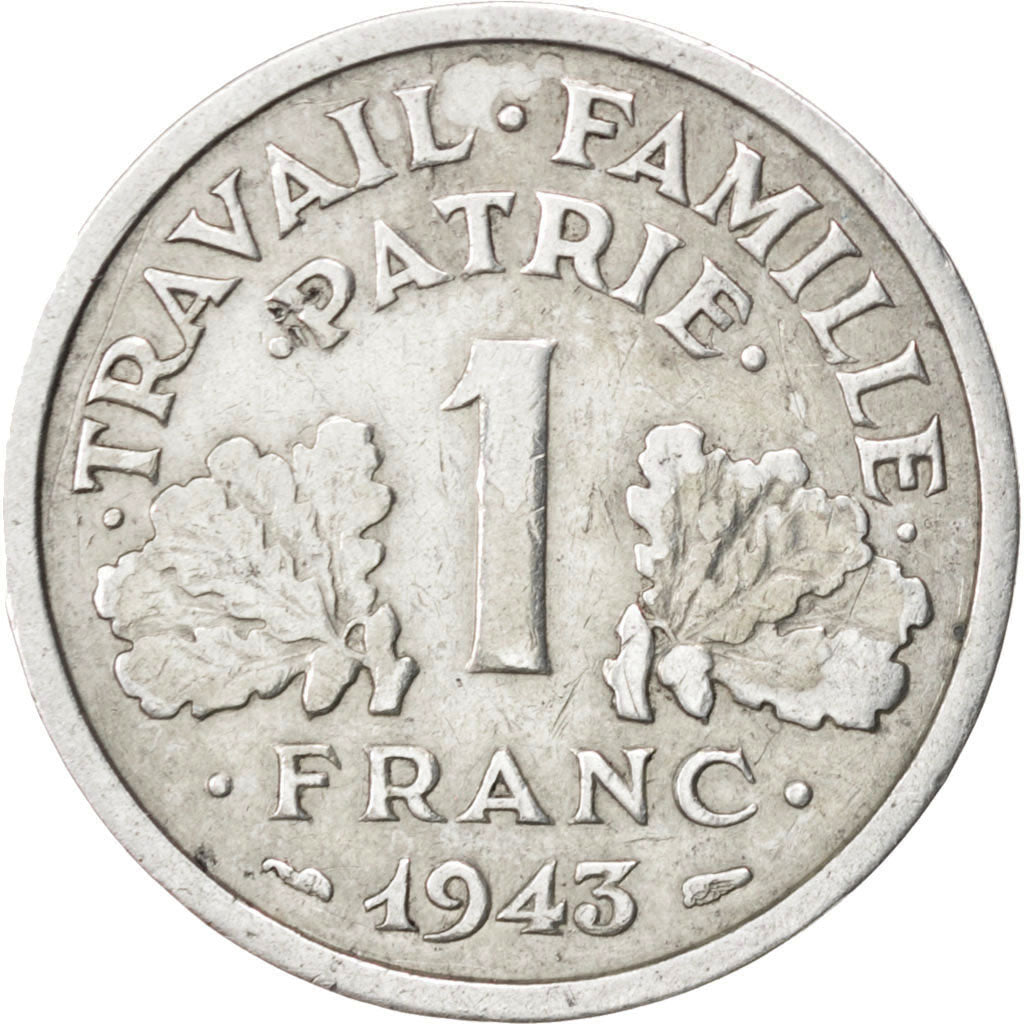 FRANCE, Bazor, Franc, 1943, Rouen, KM #902.2, VF(20-25), Aluminum, 23, Gadoury..