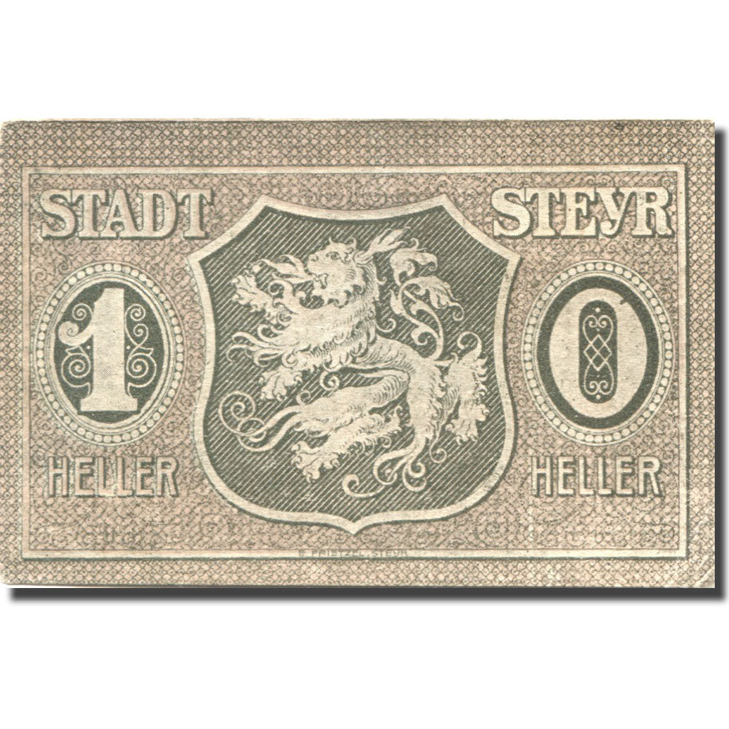 Banknote, Austria, Steyr, 10 Heller, soldat, 1921 EF(40-45) Mehl:FS 1034IIa