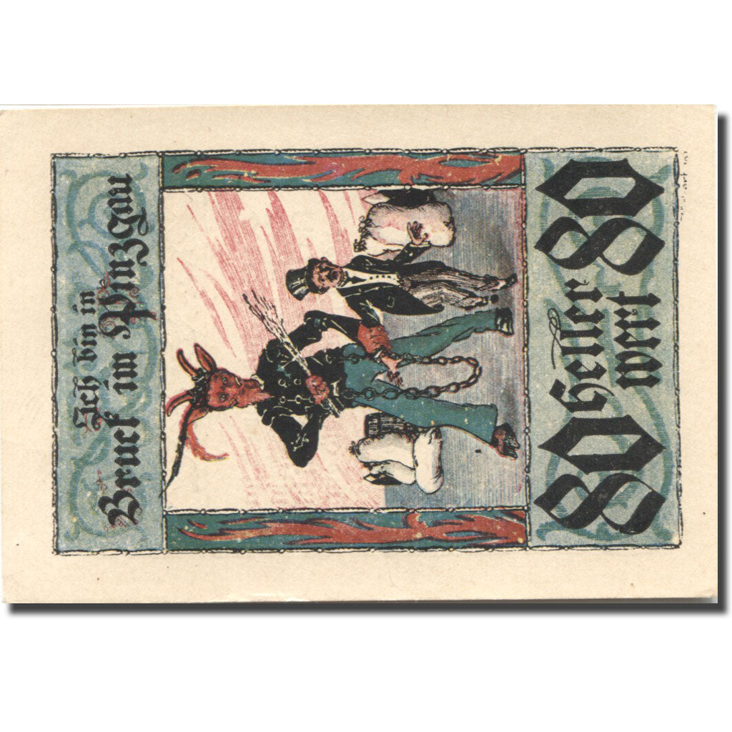 Billet, Autriche, Bruck, 80 Heller, personnage 1921-01-15, SPL Mehl:FS 107IIIa