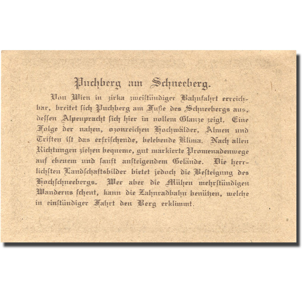 Banknote, Austria, Puchberg, 10 Heller, train, 1920 UNC(63) Mehl:FS 786a
