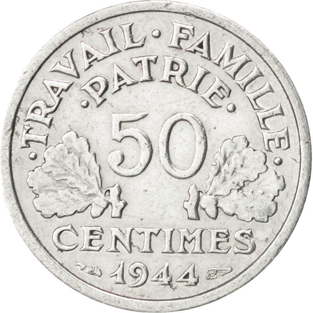 FRANCE, Bazor, 50 Centimes, 1944, Beaumont - Le Roger, KM #914.2, EF(40-45),...