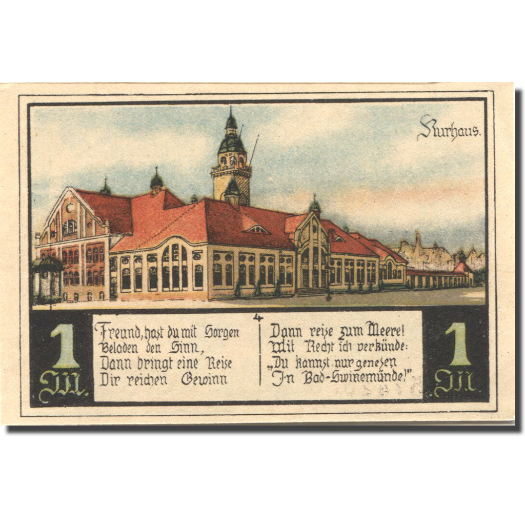Banknote, Germany, Swinemünde, 1 Mark, marin, UNC(63), Mehl:1306.1B