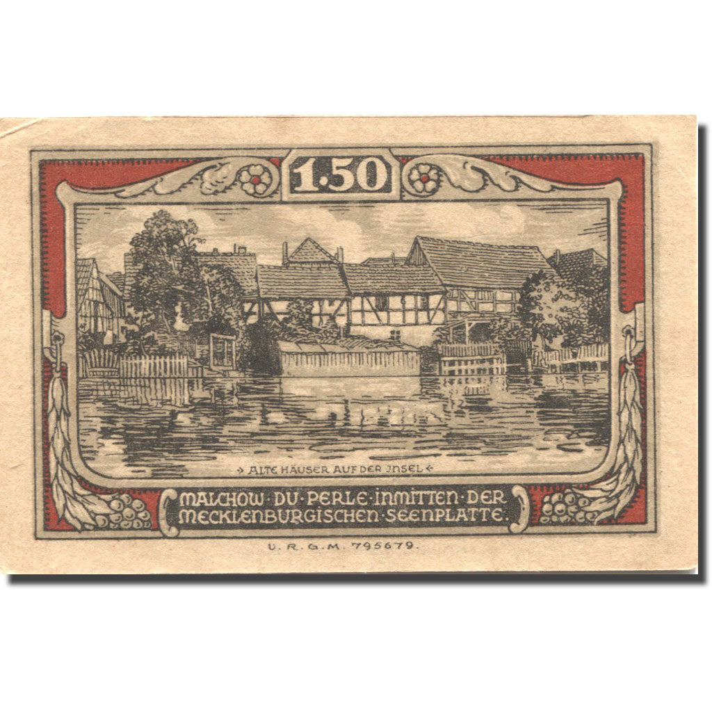 Banknote, Germany, malchow, 1.5 Mark, ferme, AU(55-58), Mehl:863.3c
