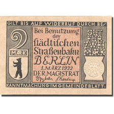 Banknote, Germany, Berlin, 2 Mark, Bus, 1922, 1922-03-01, UNC(63), Mehl:92.3