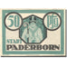 Geldschein, Deutschland, Paderborn 50 Pfennig, personnage, 1921 UNZ- Mehl:1043.1