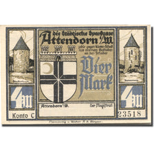 Banknote, Germany, Attendorn, 4 Mark, château, UNC(63), Mehl:51.1c
