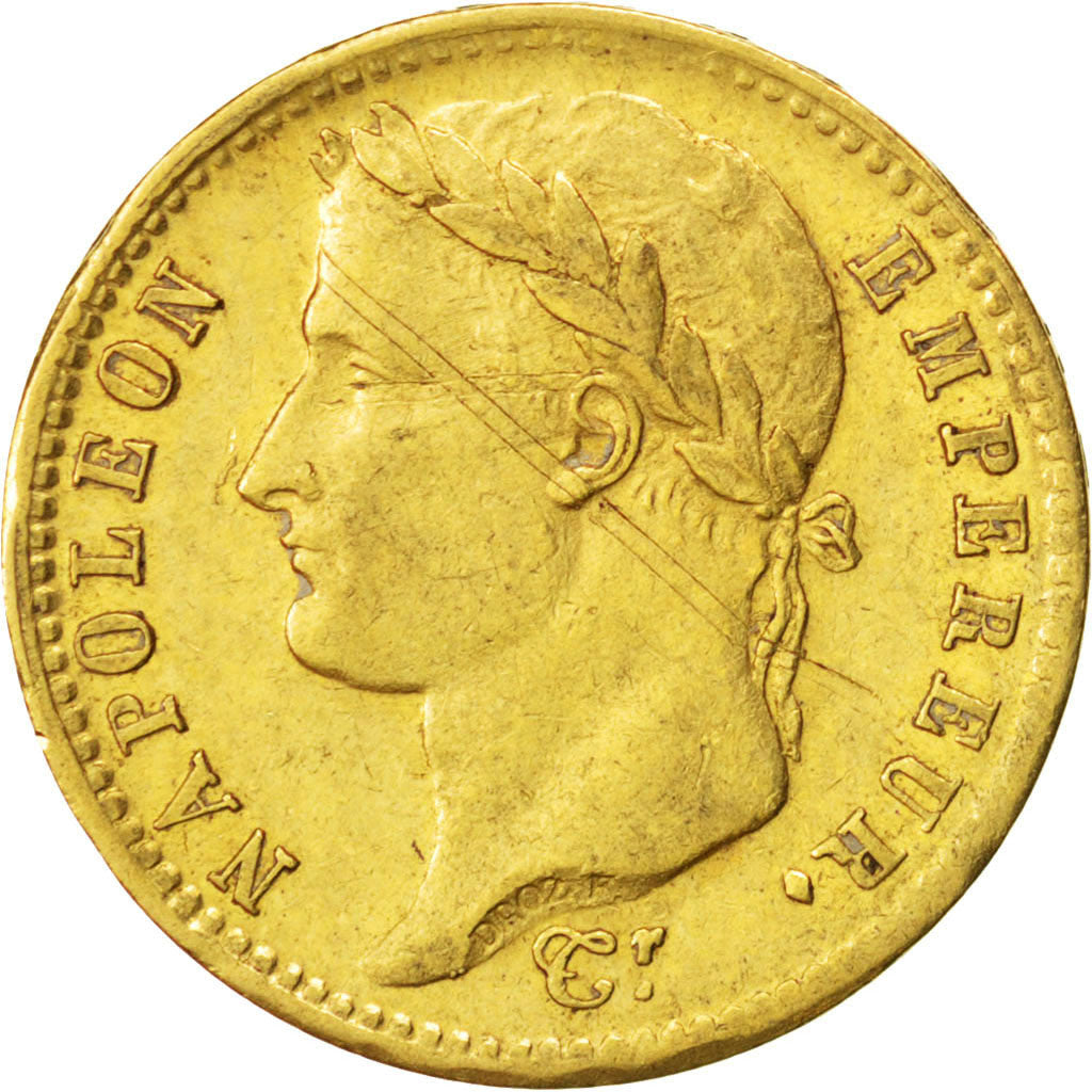 Premier Empire, 20 Francs or au revers Empire 1810 Paris, KM 695.1