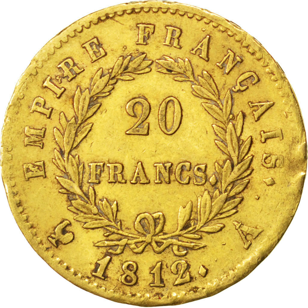 Premier Empire, 20 Francs or au revers Empire 1812 Paris, KM 695.1
