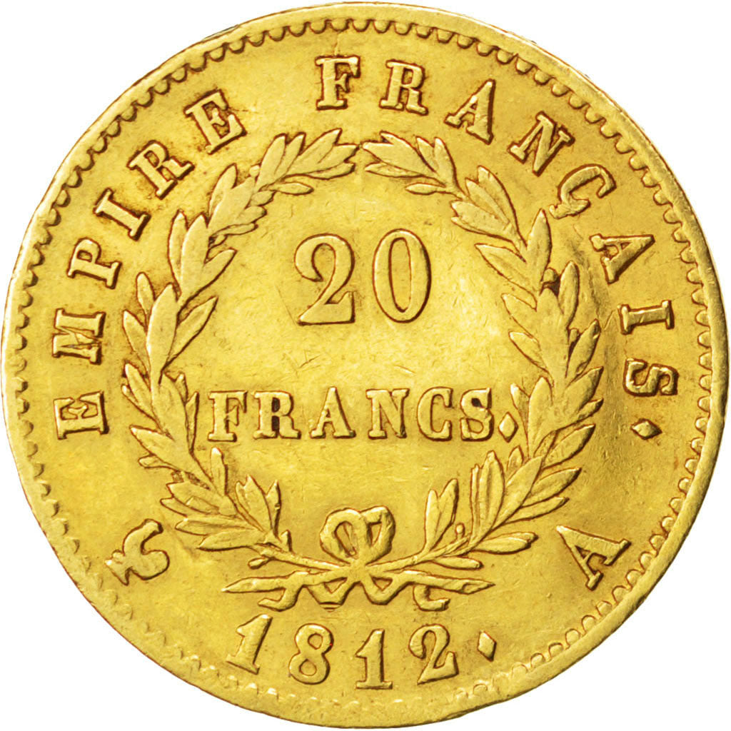 Francia, Napoléon I, 20 Francs, 1812, Paris, BB, Oro, KM:695.1, Gadoury:1025