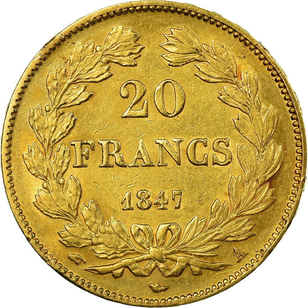 Munten, Frankrijk, Louis-Philippe, 20 Francs, 1847, Paris, ZF+, Goud, KM:750.1