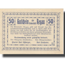 Banknote, Austria, Regau, 50 Heller, cimetière, 1920 UNC(63) Mehl:FS 825