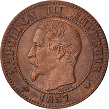 FRANCE, Napoléon III, 2 Centimes, 1857, Lille, KM #776.7, EF(40-45), Bronze, G..