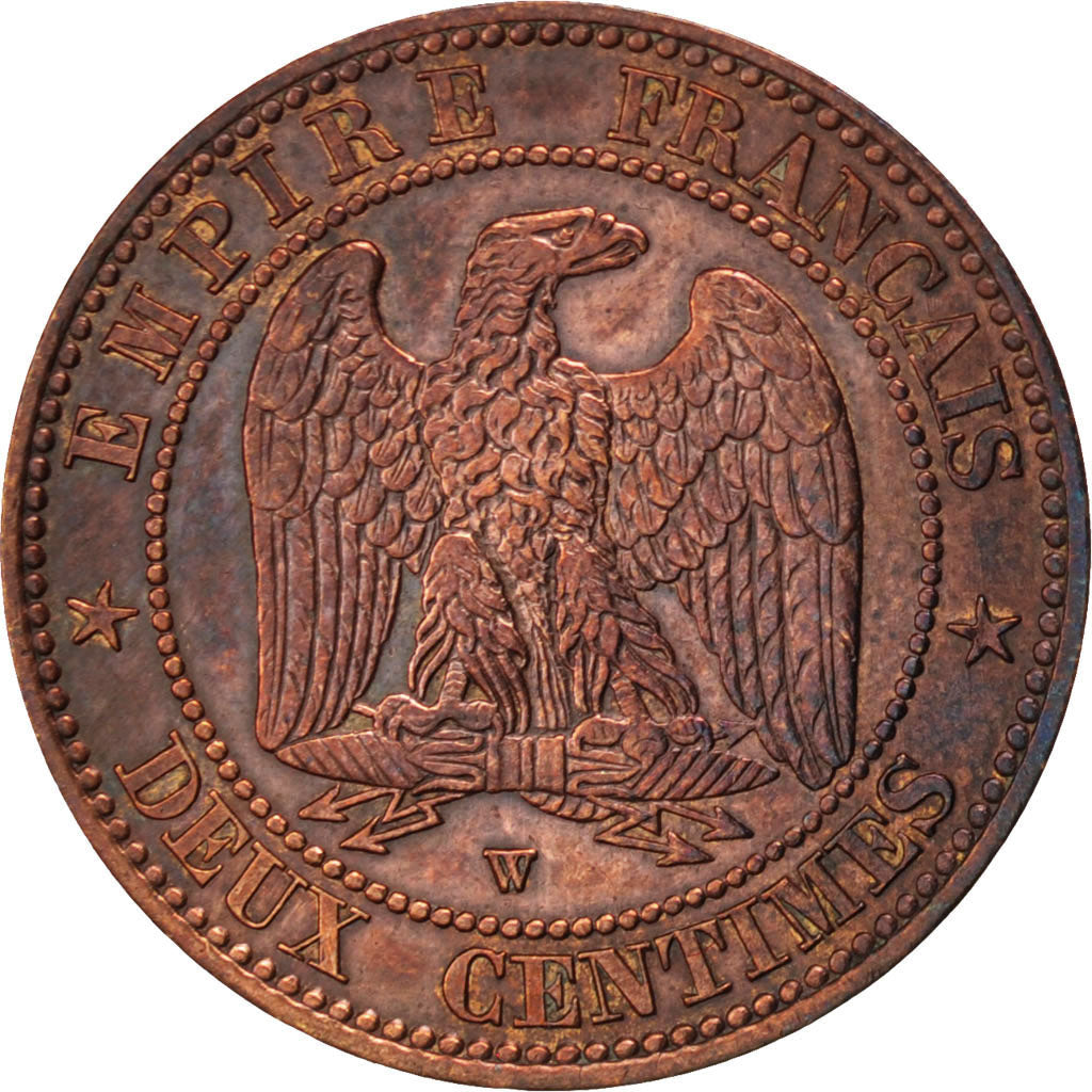 FRANCE, Napoléon III, 2 Centimes, 1857, Lille, KM #776.7, EF(40-45), Bronze, G..