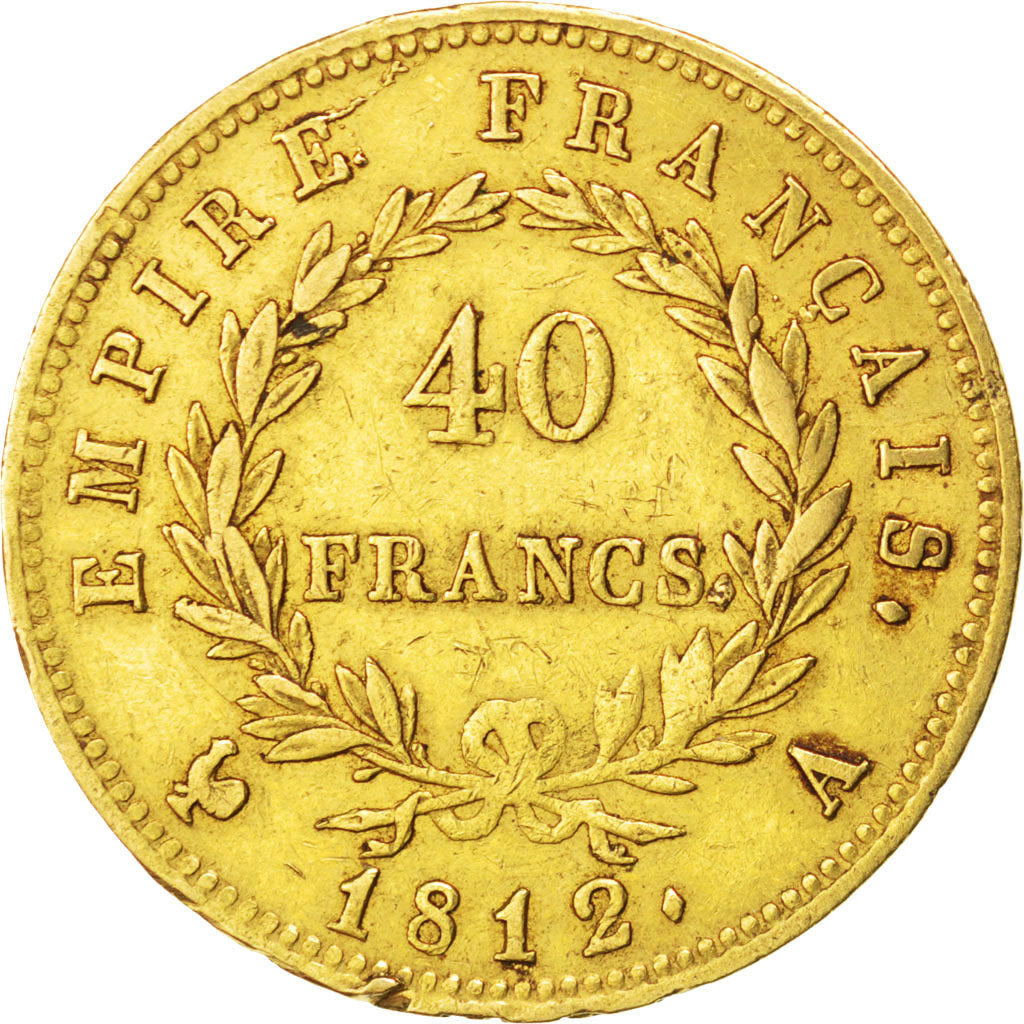 Francia, Napoléon I, 40 Francs, 1812, Paris, MB, Oro, KM:696.1, Gadoury:1084