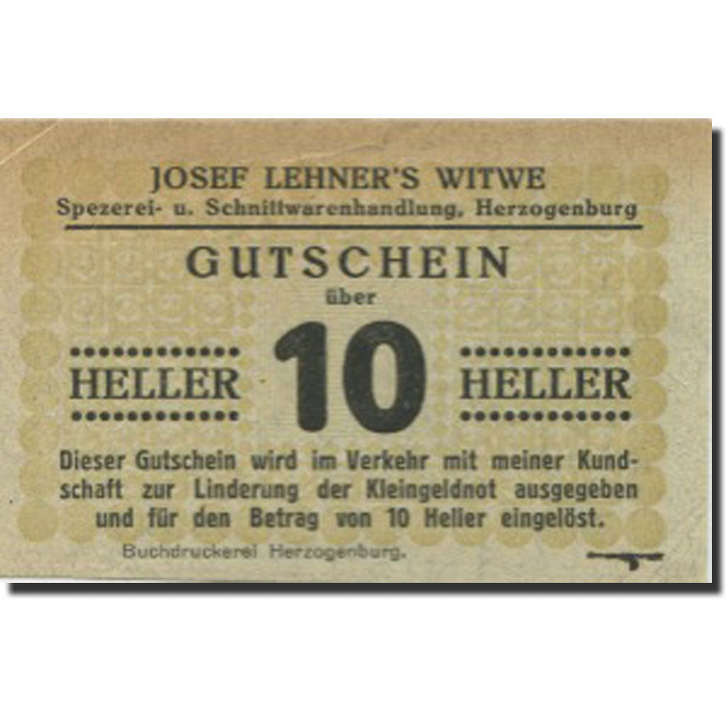 Banknote, Austria, Herzogenburg, 10 Heller face value AU(55-58), Mehl:FS 369