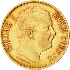 SERBIA, 10 Dinara, 1882, Vienne, KM #16, EF(40-45), Gold, 3.21