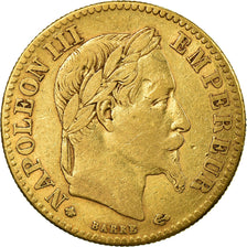 Moneda, Francia, Napoleon III, Napoléon III, 10 Francs, 1862, Paris, BC+, Oro