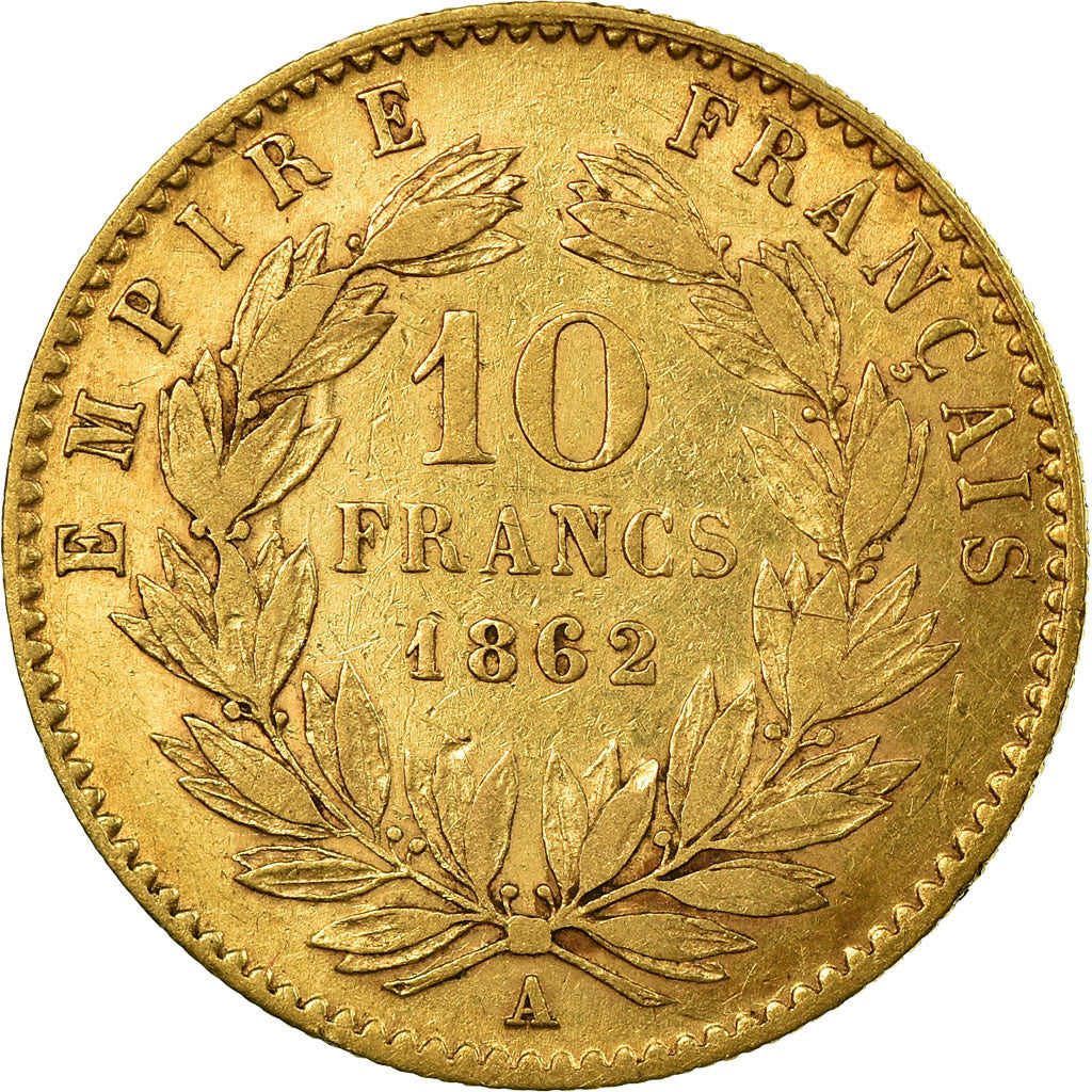 Coin, France, Napoleon III, Napoléon III, 10 Francs, 1862, Paris, VF(30-35)