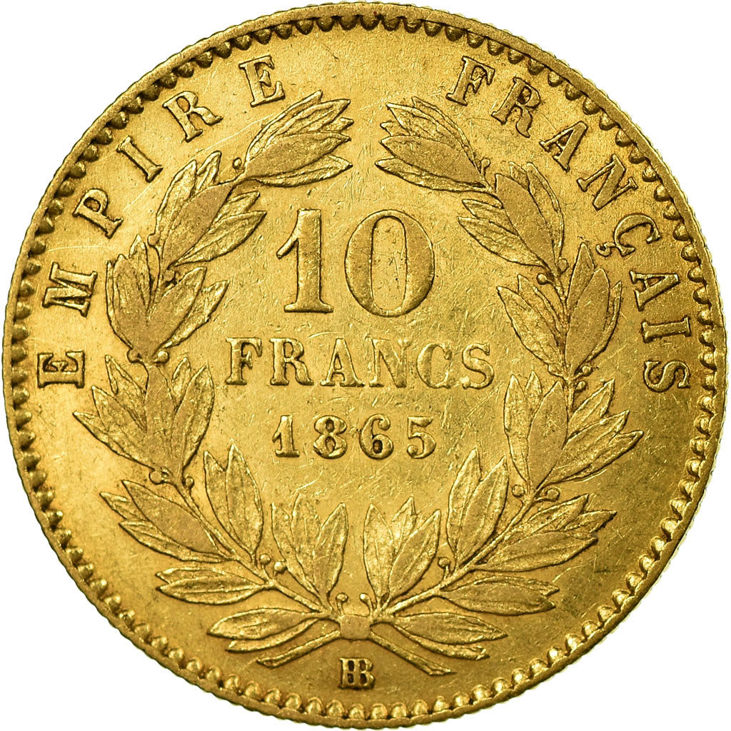Coin, France, Napoleon III, Napoléon III, 10 Francs, 1865, Strasbourg