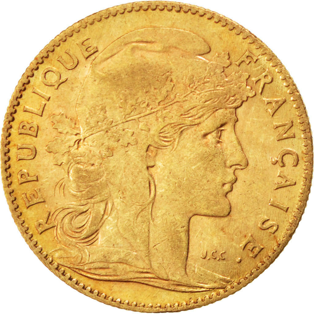 Coin, France, Marianne, 10 Francs, 1908, Paris, EF(40-45), Gold, KM:846