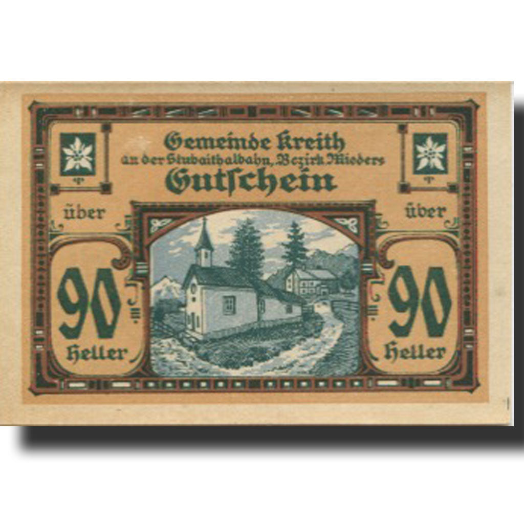 Banknote, Austria, Kreith, 90 Heller, Eglise 1920-12-31, UNC(63), Mehl:FS 471a