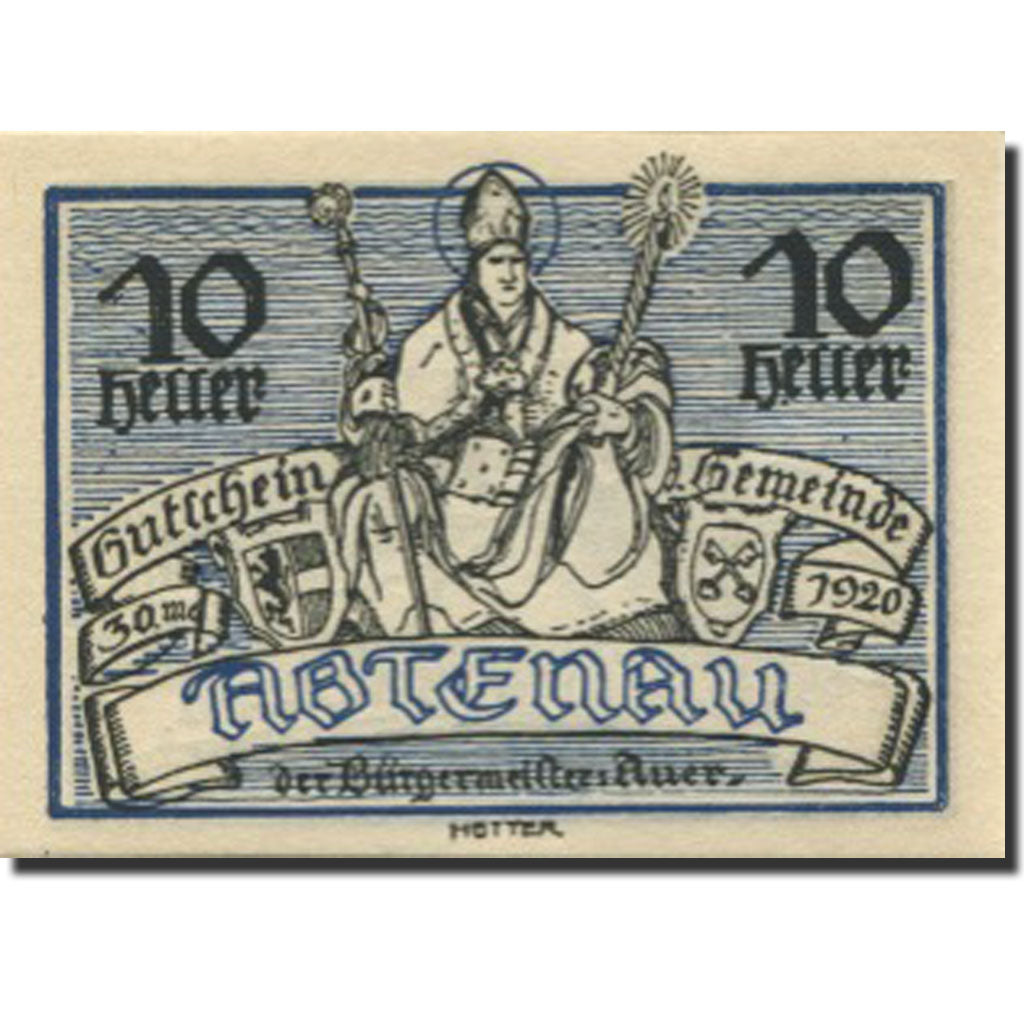 Banknote, Austria, Abtenau, 10 Heller, Eglise, 1920 UNC(63) Mehl:FS 3a