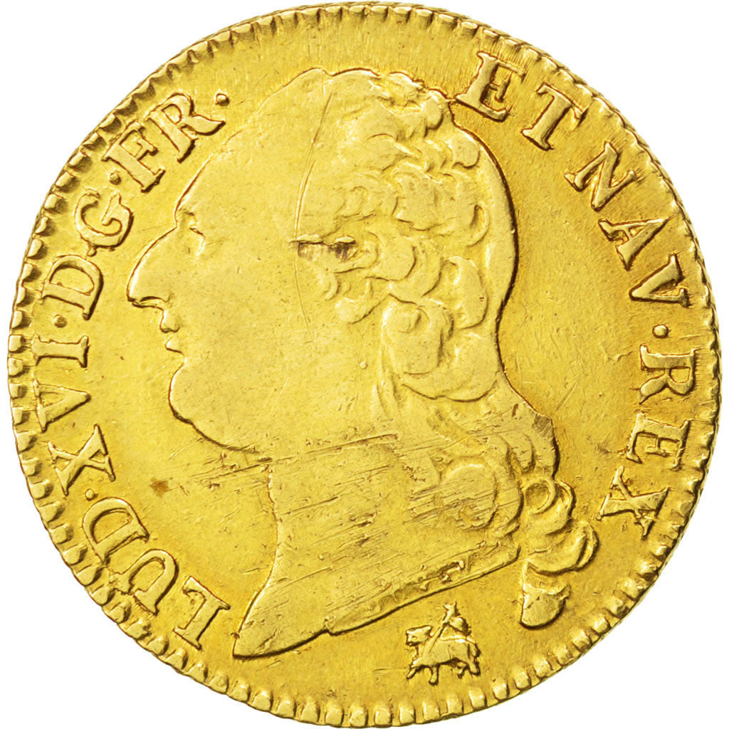 FRANCE, Louis d'or à la tête nue, Louis D'or, 1786, Rouen, KM #591.3, EF(40-45),