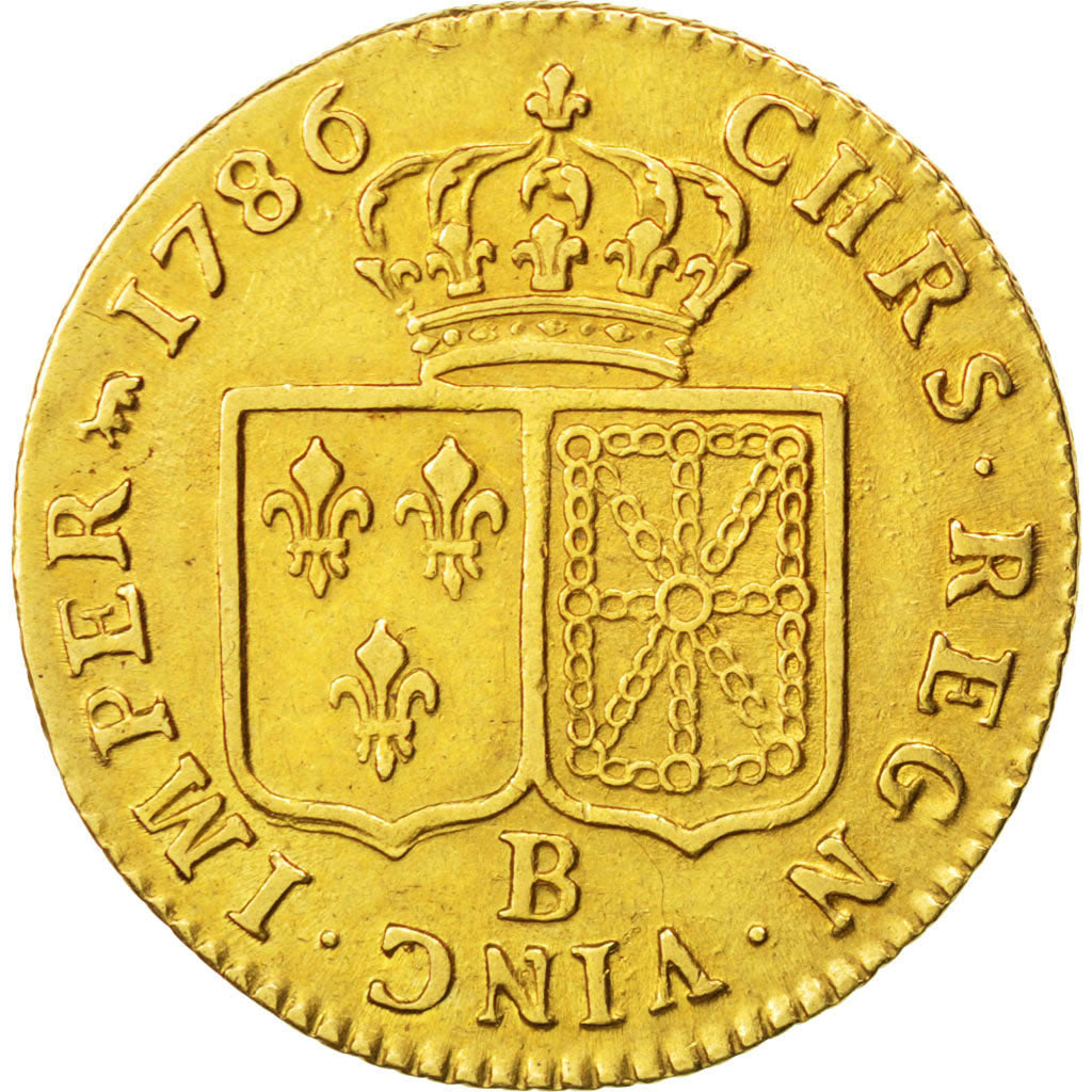 FRANCE, Louis d'or à la tête nue, Louis D'or, 1786, Rouen, KM #591.3, EF(40-45),