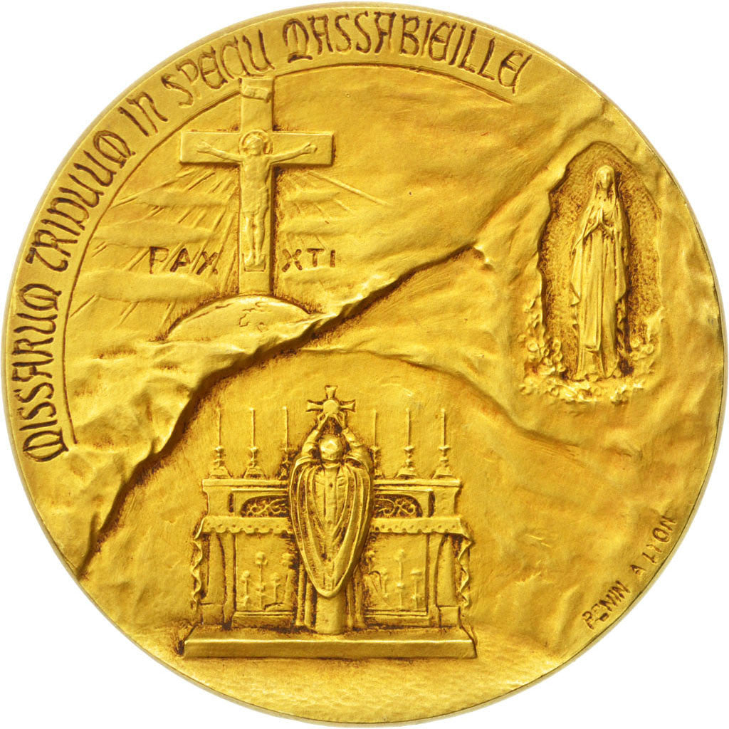 Vatican, Pie XI, Médaille en or du Jubilé de la grotte de Lourdes