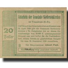 Banknote, Austria, Niederneukirchen, 20 Heller, Eglise 1920 UNC(63) Mehl:FS 670a